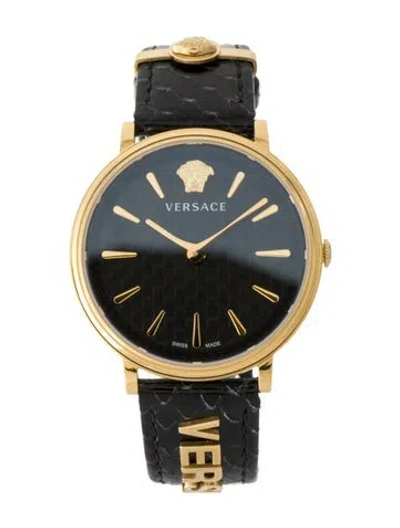 Pre-owned Versace V-circle Logomania Watch In Multi