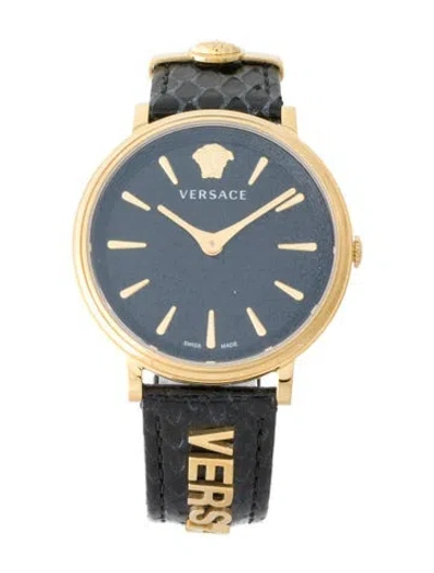 Pre-owned Versace V-circle Logomania Watch In Multi