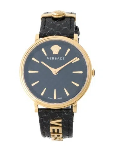 Pre-owned Versace V-circle Logomania Watch In Multi