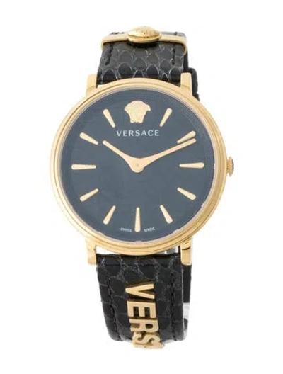 Pre-owned Versace V-circle Logomania Watch In Multi