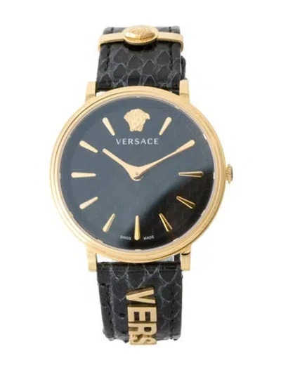 Pre-owned Versace V-circle Logomania Watch In Multi