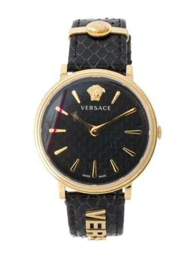 Pre-owned Versace V-circle Logomania Watch In Multi