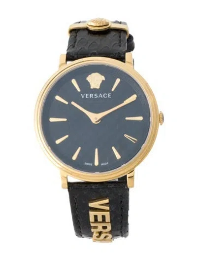 Pre-owned Versace V-circle Logomania Watch In Multi