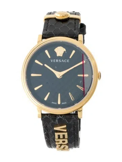 Pre-owned Versace V-circle Logomania Watch In Multi