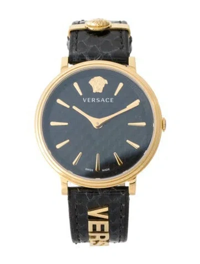 Pre-owned Versace V-circle Logomania Watch In Multi