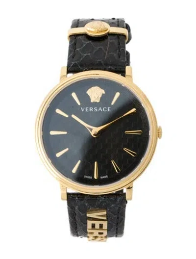 Pre-owned Versace V-circle Logomania Watch In Multi