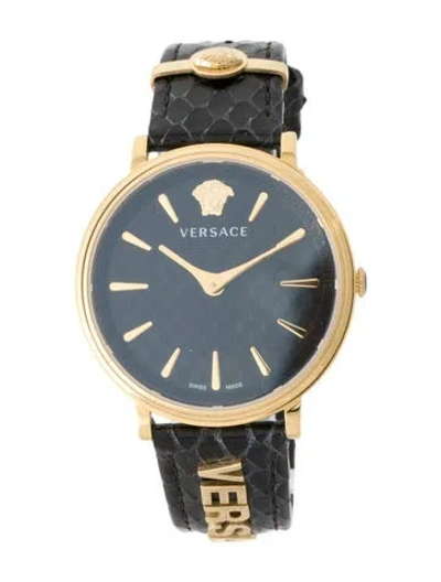 Pre-owned Versace V-circle Logomania Watch In Multi