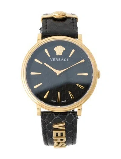 Pre-owned Versace V-circle Logomania Watch In Multi