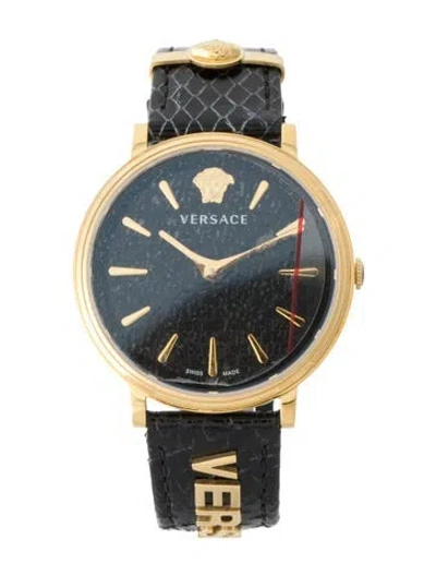 Pre-owned Versace V-circle Logomania Watch In Multi