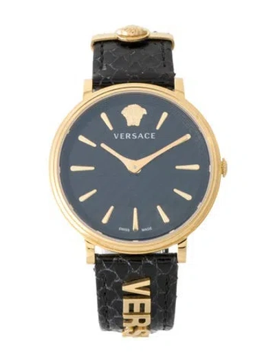 Pre-owned Versace V-circle Logomania Watch In Multi