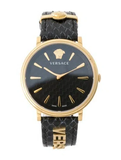 Pre-owned Versace V-circle Logomania Watch In Multi