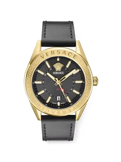 Versace V-code 42mm Watch In Black