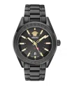 Versace V-code Gmt Leather Watch In Pattern