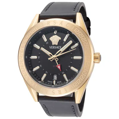 Versace V-code Men's Watch In Black