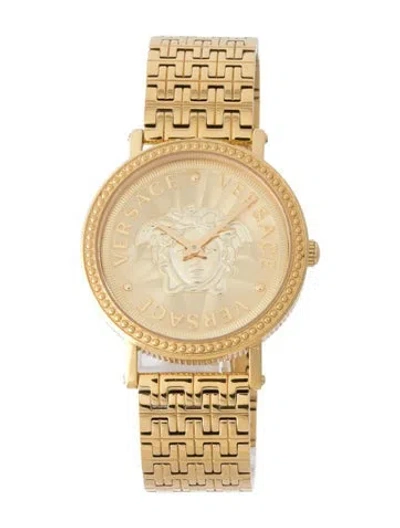 Pre-owned Versace V-dollar Watch, 37mm In Multi
