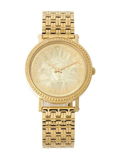 Pre-owned Versace V-dollar Watch, 37mm In Multi