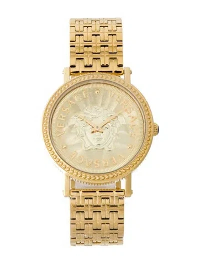 Pre-owned Versace V-dollar Watch, 37mm In Multi