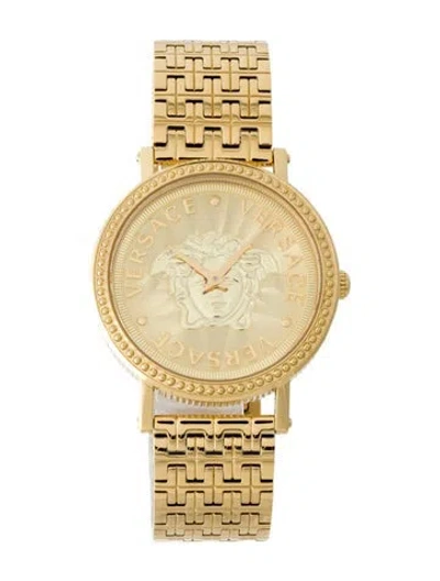 Pre-owned Versace V-dollar Watch, 37mm In Multi