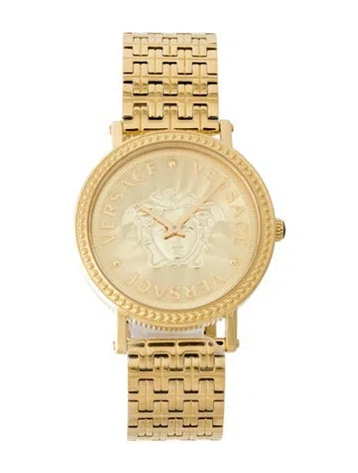 Pre-owned Versace V-dollar Watch, 37mm In Multi