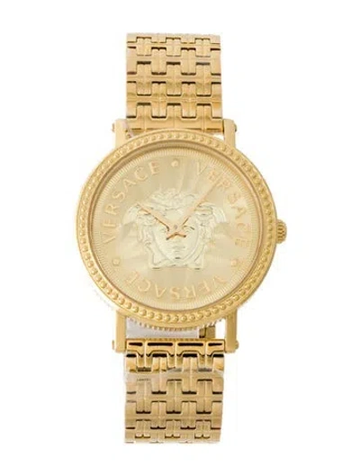 Pre-owned Versace V-dollar Watch, 37mm In Multi