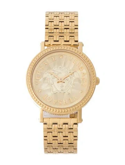 Pre-owned Versace V-dollar Watch, 37mm In Multi