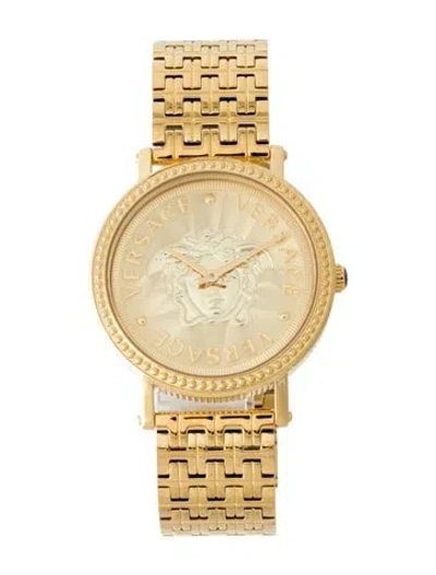 Pre-owned Versace V-dollar Watch, 37mm In Multi
