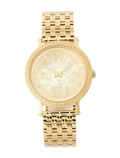 Pre-owned Versace V-dollar Watch, 37mm In Multi