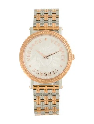 Pre-owned Versace V-dollar Watch, 37mm In Multi