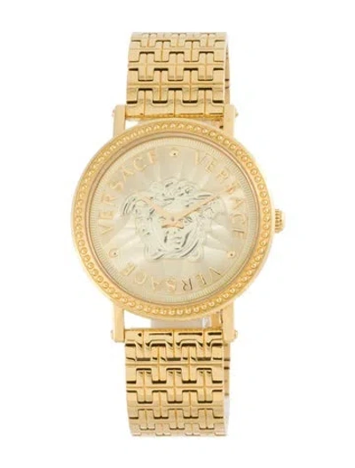 Pre-owned Versace V-dollar Watch, 37mm In Multi
