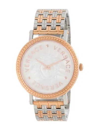 Pre-owned Versace V-dollar Watch, 37mm In Multi