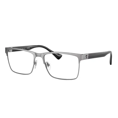 Versace Ve 1285 1001 56mm Unisex Rectangle Eyeglasses 56mm In Silver