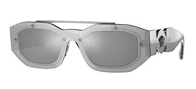 Pre-owned Versace Ve 2235 Clear Ruthenium/silver 51/20/140 Men Sunglasses In Gray