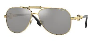 Pre-owned Versace Ve 2236 Gold/grey 59/14/140 Unisex Sunglasses In Gray