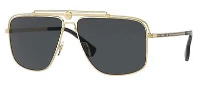 Pre-owned Versace Ve 2242 Gold/ Grey 61/13/145 Men Sunglasses In Gray