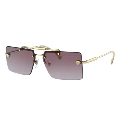 Versace Ve 2245 10028h 60mm Womens Rectangle Sunglasses In Gold | ModeSens
