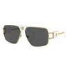 Versace Ve 2251 147187 63mm Unisex Square Sunglasses In Gold