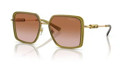 Pre-owned Versace Ve 2261 Clear Green/brown Shaded 56/18/140 Women Sunglasses