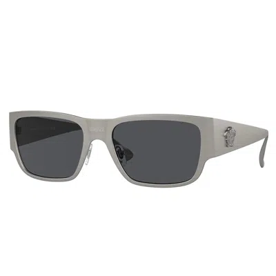 Versace Ve 2262 126287 56mm Mens Rectangular Sunglasses In Neutral