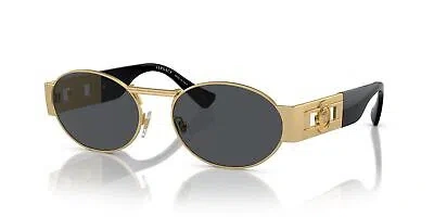 Pre-owned Versace Ve 2264 Matte Black/ Grey 56/18/140 Unisex Sunglasses In Gray