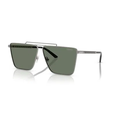 Versace Ve 2266 10013h 64mm Mens Square Sunglasses In Multi