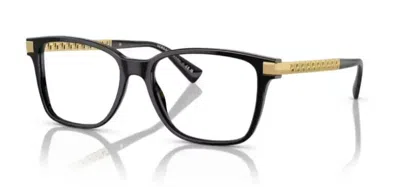 Pre-owned Versace Ve 3340u Gb1 53 Black Soft Square Men's Eyeglasses Optical Frame In Clear