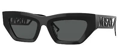 Pre-owned Versace Ve 4432u Black/grey 53/20/145 Women Sunglasses