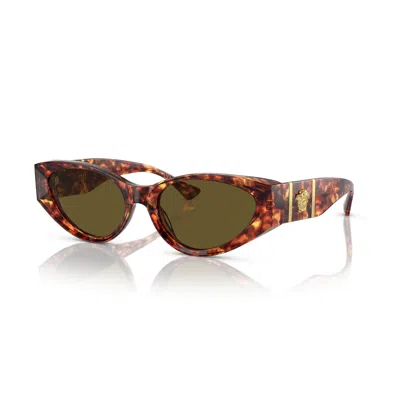 Versace Ve 4454 543773 55mm Womens Cat-eye Sunglasses In Brown