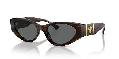 Pre-owned Versace Ve 4454 Havana/ Grey 55/18/140 Women Sunglasses