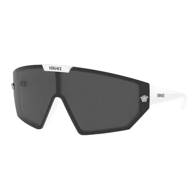 Versace Ve 4461 314/87 47mm Unisex Shield Sunglasses In Black