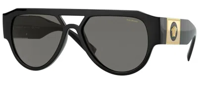 Pre-owned Versace Ve 4464 Black/grey (gb1/87) Sunglasses In Grey Polarized