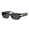 Versace Ve 4465 Gb1/87 53mm Unisex Rectangle Sunglasses In Black