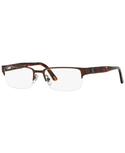 Versace Ve1184 Men's Rectangle Eyeglasses In Brown