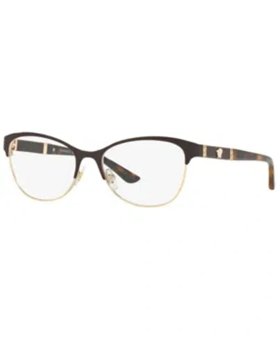 Versace Ve1233q Women's Irregular Eyeglasses In Brown Gold