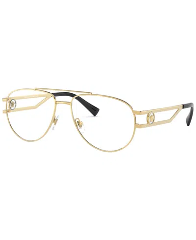 Versace Ve1269 Men's Pilot Eyeglasses In Gold-tone